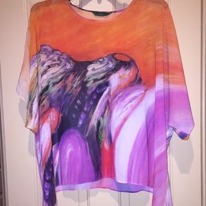 Multicolored Asymmetrical Blouse